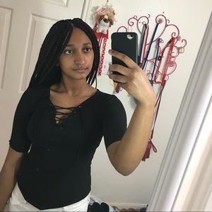 Black short sleeve top